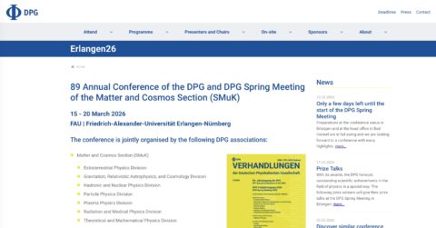 Towards entry "DPG Spring Meeting in Erlangen"